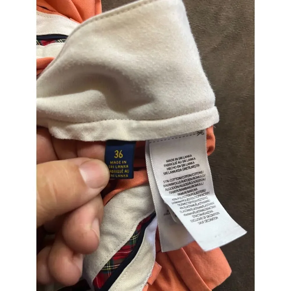 POLO RALPH LAUREN Classic‎ Fit Chino Shorts Mens 36 Salmon Pink Golf Cotton